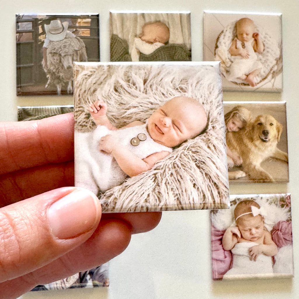 2"x2" Square Custom Photo Magnets (Set of 9)