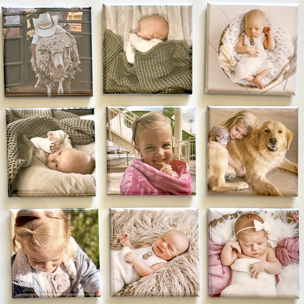 2"x2" Square Custom Photo Magnets (Set of 9)